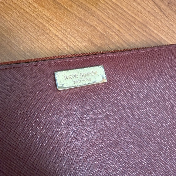 Kate Spape Burgundy Wallet Neda Newberry Lane Saffiano Leather - Picture 8 of 15